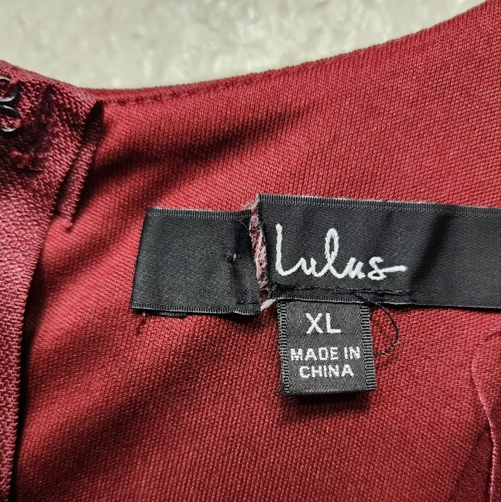Lulus Infinite Glory Wine Red Maxi Dress XL Wedding Party Guest Prom Formal NWOT - Picture 10 of 10